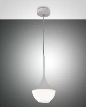 image of Apollo Dome Pendant Ceiling Lights White Glass, E27