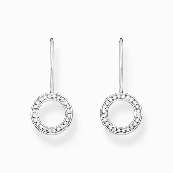 Image of Thomas Sabo Sterling Silver Basics White Zirconia Earrings H2291-051-1