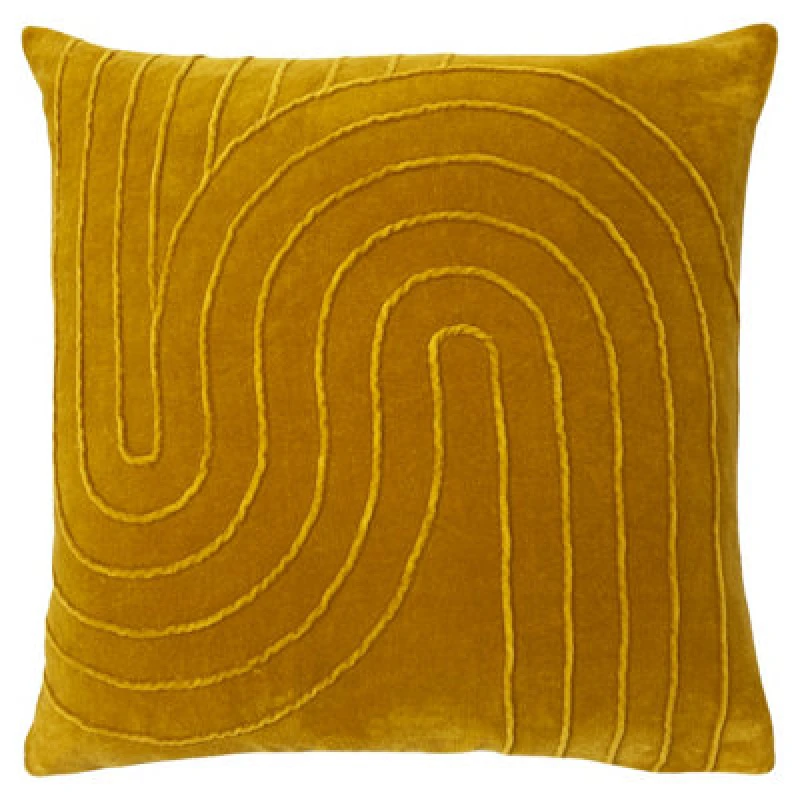 Image of Mangata Soft Velvet Cushion Ochre, Ochre / 45 x 45cm / Cover Only