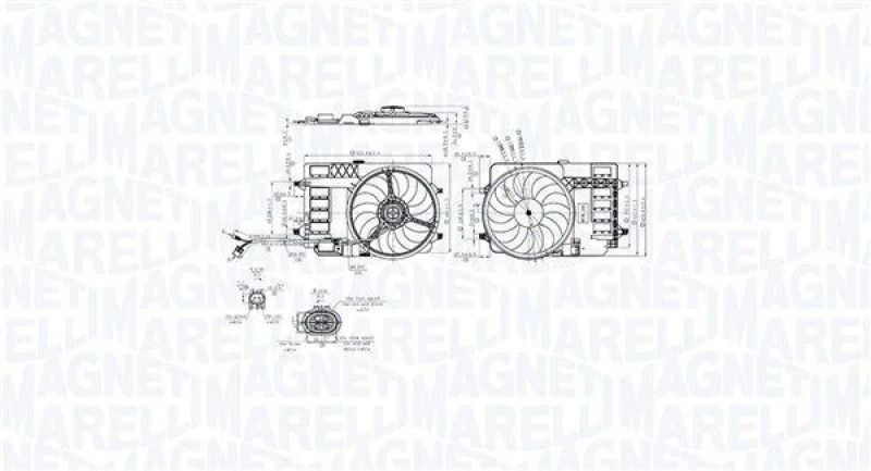 Image of MAGNETI MARELLI Fan, radiator MAGNETI MARELLI 069422858010