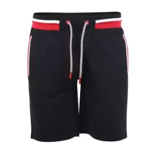 image of Duke Mens Dagenham D555 Loop Back Kingsize Shorts (7XL) (Black/Red)