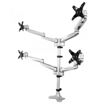 image of Up to 27" Quad Monitor Mount Silver