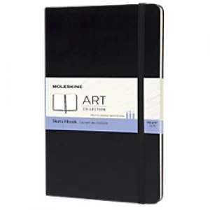 image of Moleskine 130 x 210 mm Thread Bound Black Cardboard Cover Sketchbook Plain 104 Pages