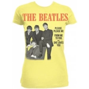 Image of The Beatles Please Please Me Yellow Ladies TS: XL