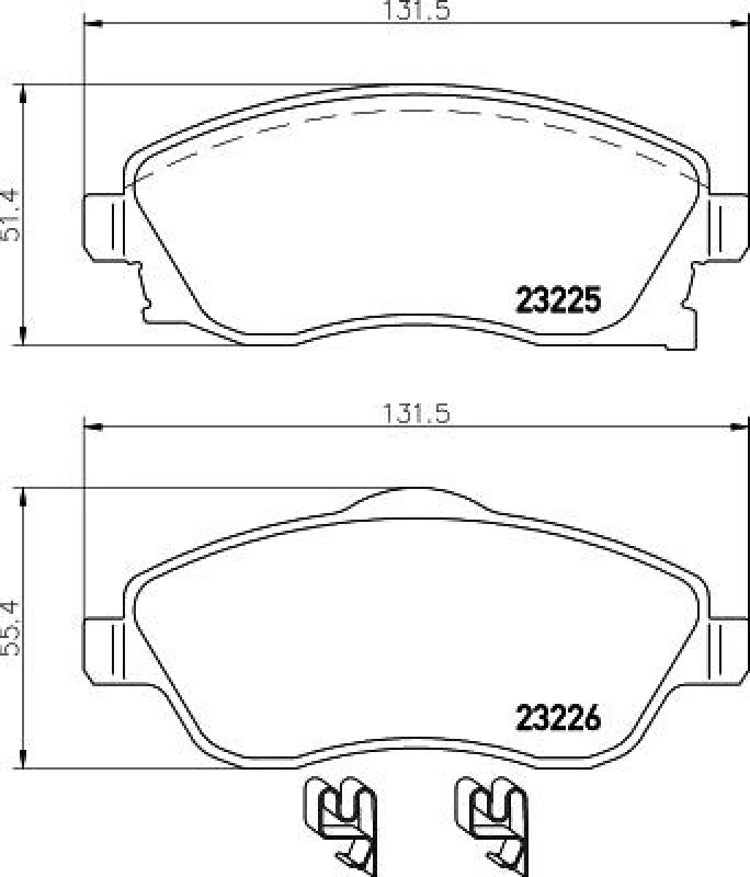 Image of HELLA Brake pad set HELLA 8DB 355 018-511