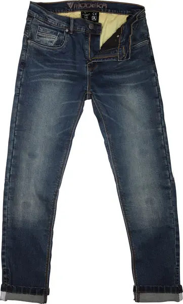 Image of Modeka Glenn Slim Motorcycle Textile Pants, blue, Size 28
