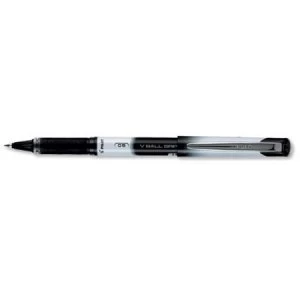 image of Pilot VBall VB5 Rollerball Pen with Rubber Grip 0.5mm Tip 0.3mm Line Black Pack of 12 Pens