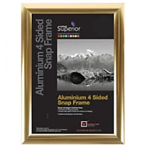 Image of Stewart Superior Wall Mountable Snap Frame A4 260 x 21 x 350 mm Polished Gold