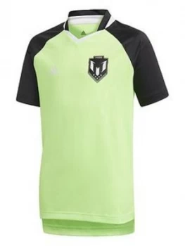 Image of Boys, adidas Messi Icon Tee, Green/Black, Size 13-14 Years
