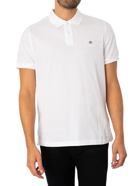 Image of Gant Regular Shield Pique Polo Shirt White 3XL