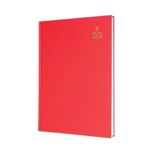 Image of Collins A5 Desk Diary Week To View Red 2024 35-15.24 CD35R24
