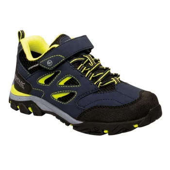 Image of Regatta Holcombe IEP Velcro Low Walking Shoes - Navy/LmePnch