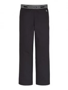 Image of Calvin Klein Jeans Girls Logo Waistband Wide Trouser