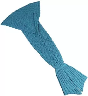 Image of Mermaid Tail Blanket For Adults & Teens (Blue)