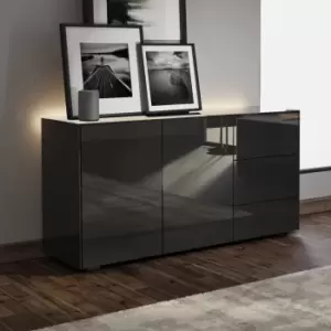 Image of Frank Olsen Smart 2 Door 3 Drawer Sideboard - Black