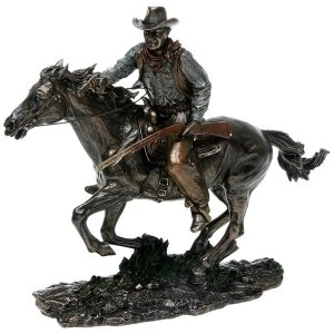 image of Bronze Screen Legend John Wayne Riding Ornament