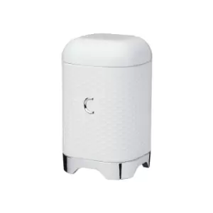 Image of Retro Ice White Textured Coffee Canister - Lovello