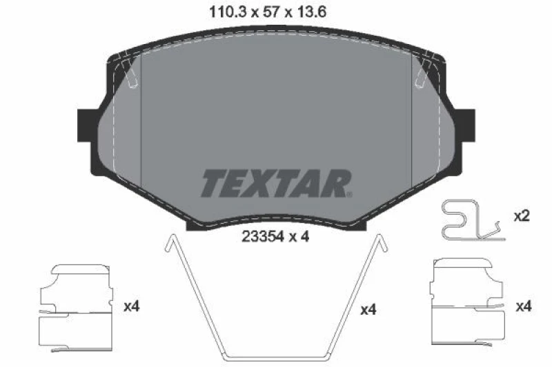 Image of Brake pad set TEXTAR 2335404