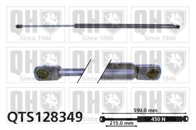 Image of QUINTON HAZELL Tailgate strut QUINTON HAZELL QTS128349
