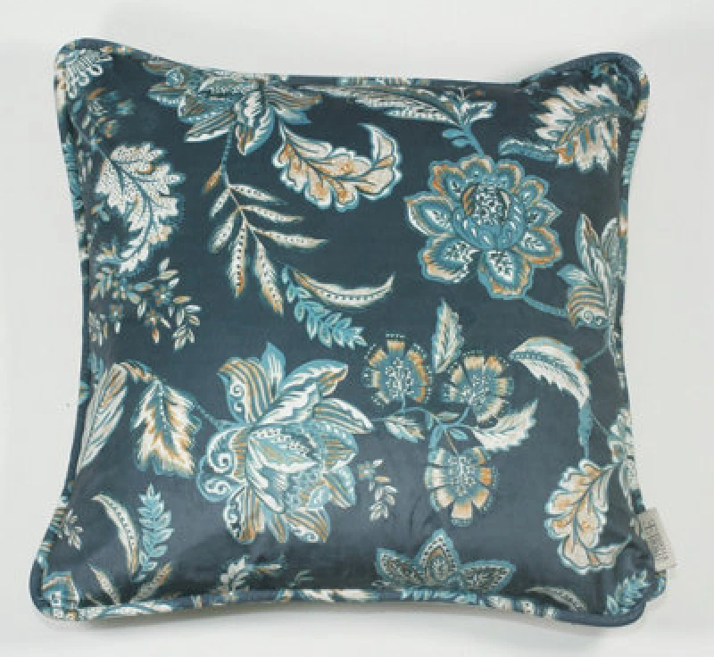 Image of Esselle Home Kashmir Jacobean Navy/teal Cushion