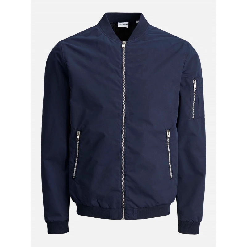 Image of Jack and Jones Rush Plus Size Long Sleeve Bomber Jacket Navy Blazer male 2XL