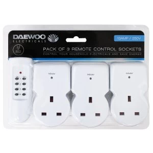 Image of Daewoo Remote Control Sockets - 3 Pack