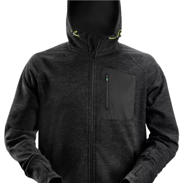 image of Snickers FlexiWork Fleece Hoodie - Black - XS