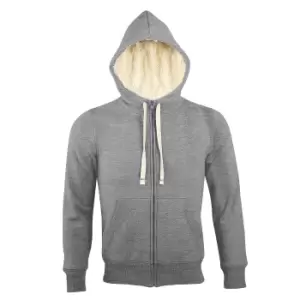 image of SOLS Sherpa Unisex Zip-Up Hooded Sweatshirt / Hoodie (M) (Grey Marl)