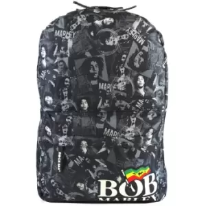 Image of Rock Sax Collage Bob Marley Backpack (One Size) (Black/Grey)