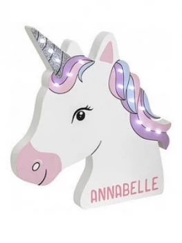 image of Personalised Unicorn LED Wall Light