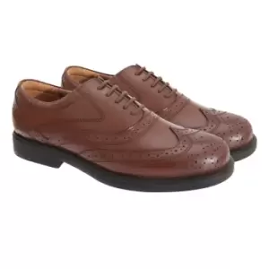 Image of Scimitar Mens Wing Cap Brogue Oxford Shoes (8 UK) (Black)