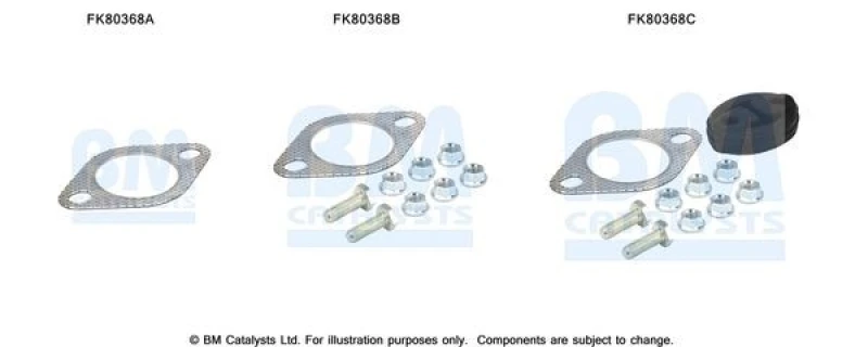 Image of BM CATALYSTS Mounting Kit, catalytic converter BM CATALYSTS FK80368
