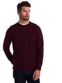 Image of Barbour Tisbury Crew Jumper, Ruby, Size XL, Men