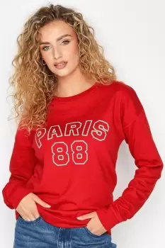 Image of Tall Red 'Paris 88' Sweatshirt