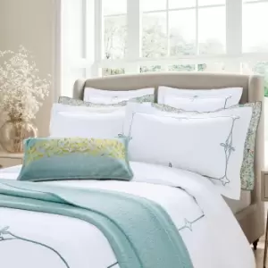 Image of V&A Voysey Trail Super Kingsize Duvet Cover, Aqua