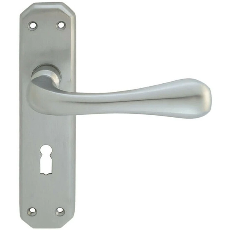 Image of Loops PAIR Heavy Duty Handle on Angular Lock Backplate 180 x 40mm Satin Chrome Multi