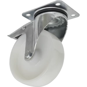 image of Sealey Swivel Plate Total Lock Castor White Polyamide 125mm