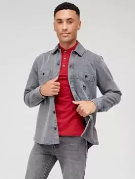 Image of BOSS Locky_1 Overshirt - Grey , Dark Grey, Size 2XL, Men