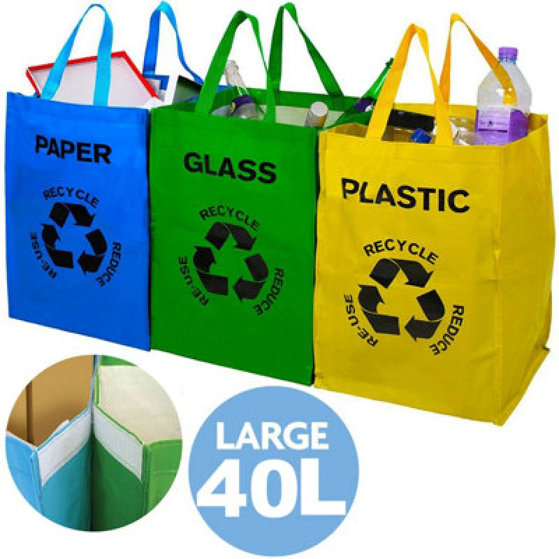 Image of Premier Housewares Recycling Bags - Set of 3 Multi