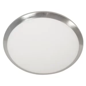 Image of Ceiling And Wall Flush Ceiling Light Steel Brushed, Glass Matt