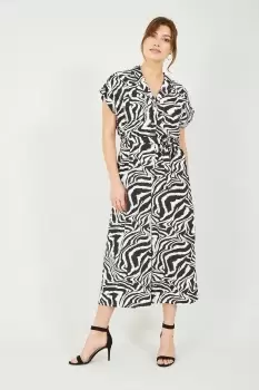 image of Black Zebra Print Jumpsuit