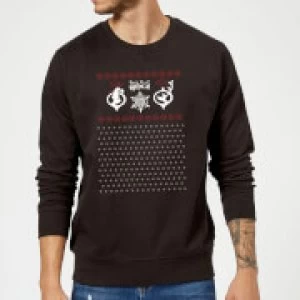 Image of The Grinch Pattern Christmas Sweatshirt - Black - XXL