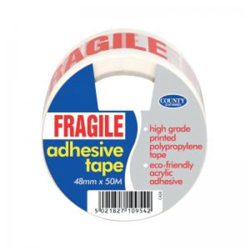 Image of County Stationery Fragile Tape 48mmx50m (6 Pack) C420