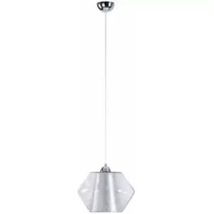 image of Keter Rodes Dome Pendant Ceiling Light Silver, 30cm, 1x E27