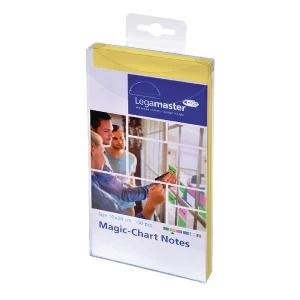 image of Legamaster Magic Notes 200x100mm Yellow with Pen Pack of 100 7-159405