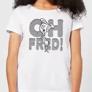 Image of The Flintstones Oh Fred! Womens T-Shirt - White - XXL
