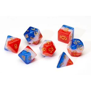 image of Sirius Dice - Red White Blue Semi-Transparent Poly Set