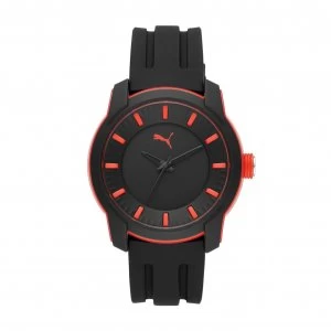 Puma Mens Black Silicone Strap Watch