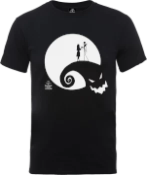 Image of Disney The Nightmare Before Christmas Jack And Sally Moon Black T-Shirt - L - Black