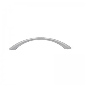 image of Wickes Tapered Bow Door Handle - Satin Nickel Plastic 96mm Pack of 2